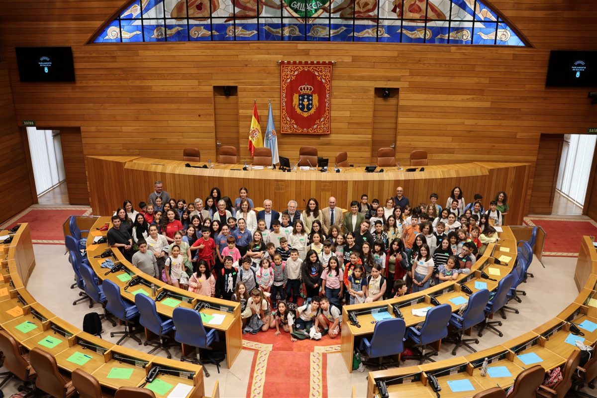 escolares gallegos en el parlamento